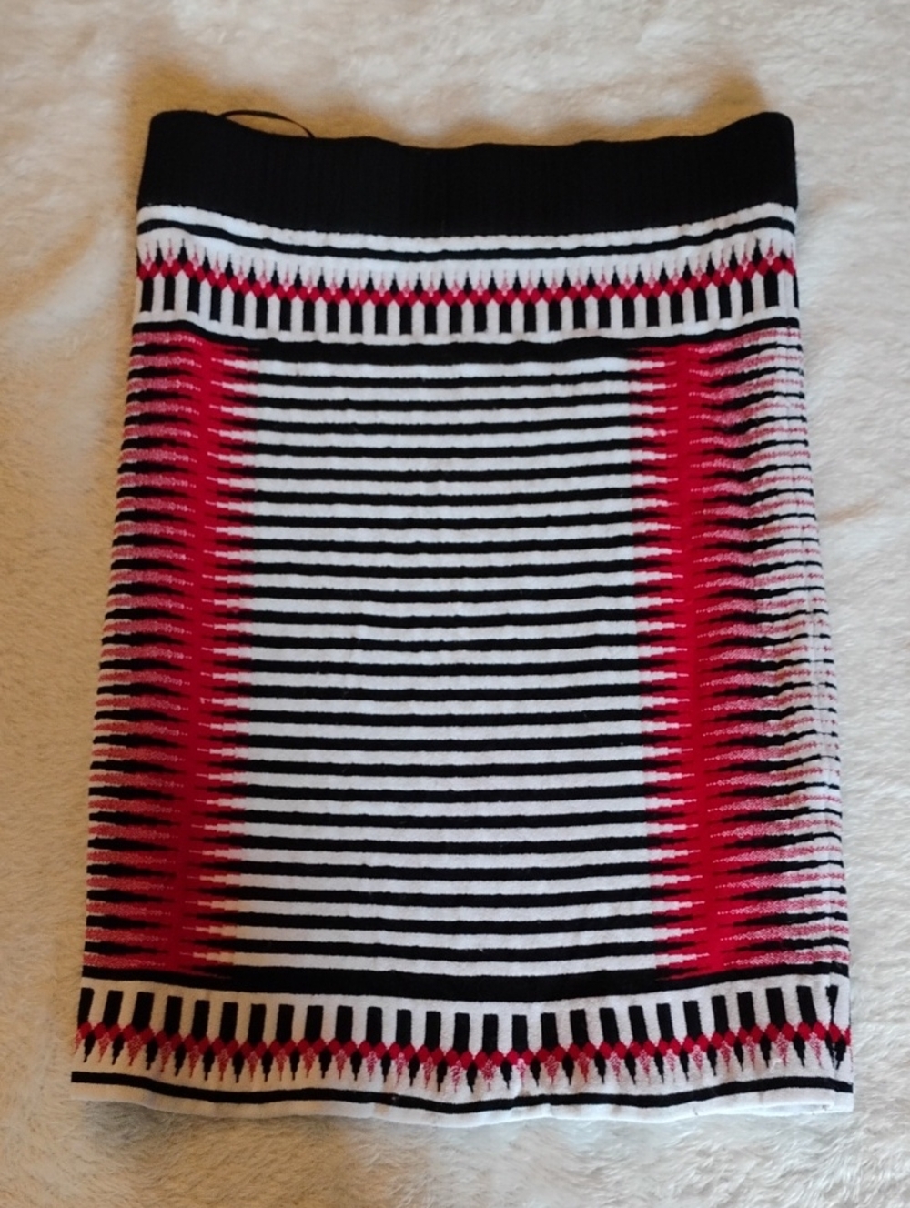 Torn By Ronny Kobo Harlequin Geometric Knit Skirt